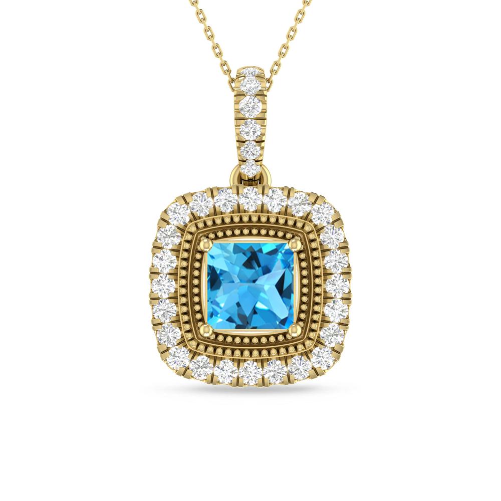 Yellow Gold - Blue Topaz