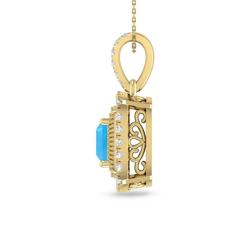 Yellow Gold - Blue Topaz