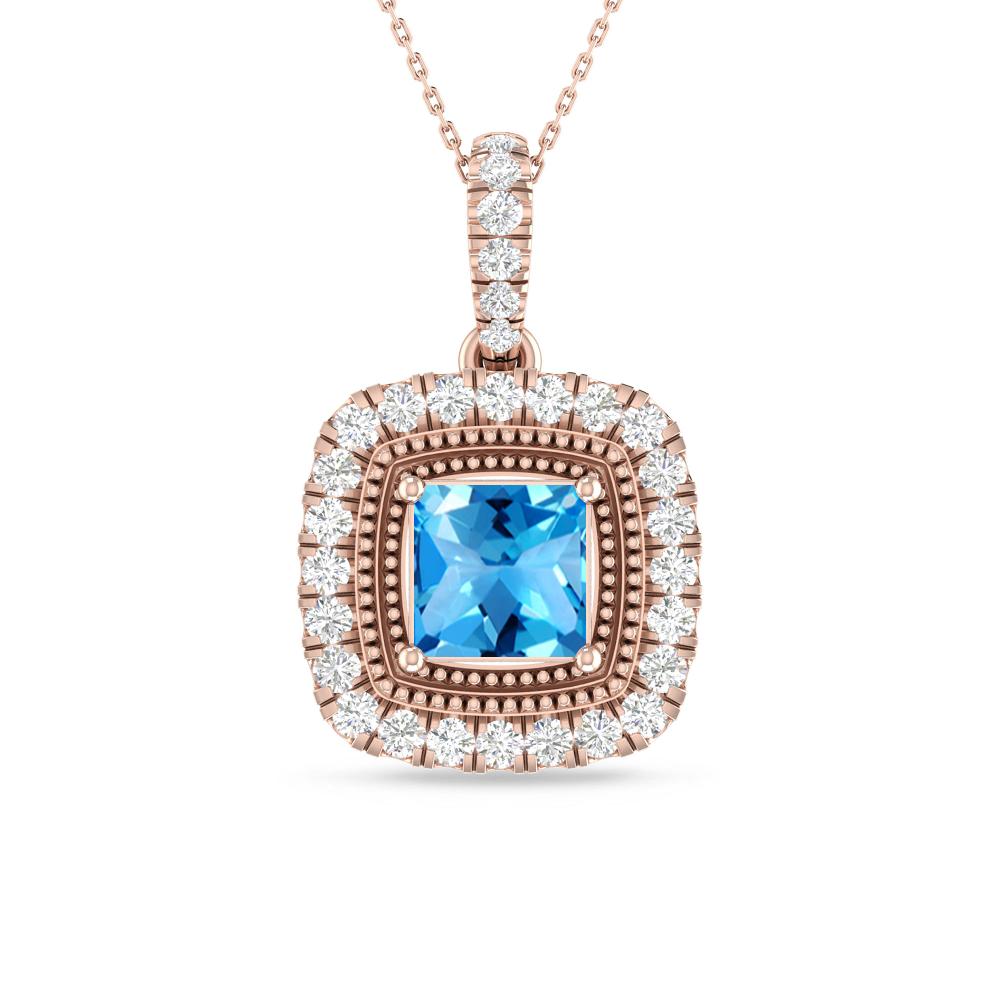 Rose Gold - Blue Topaz