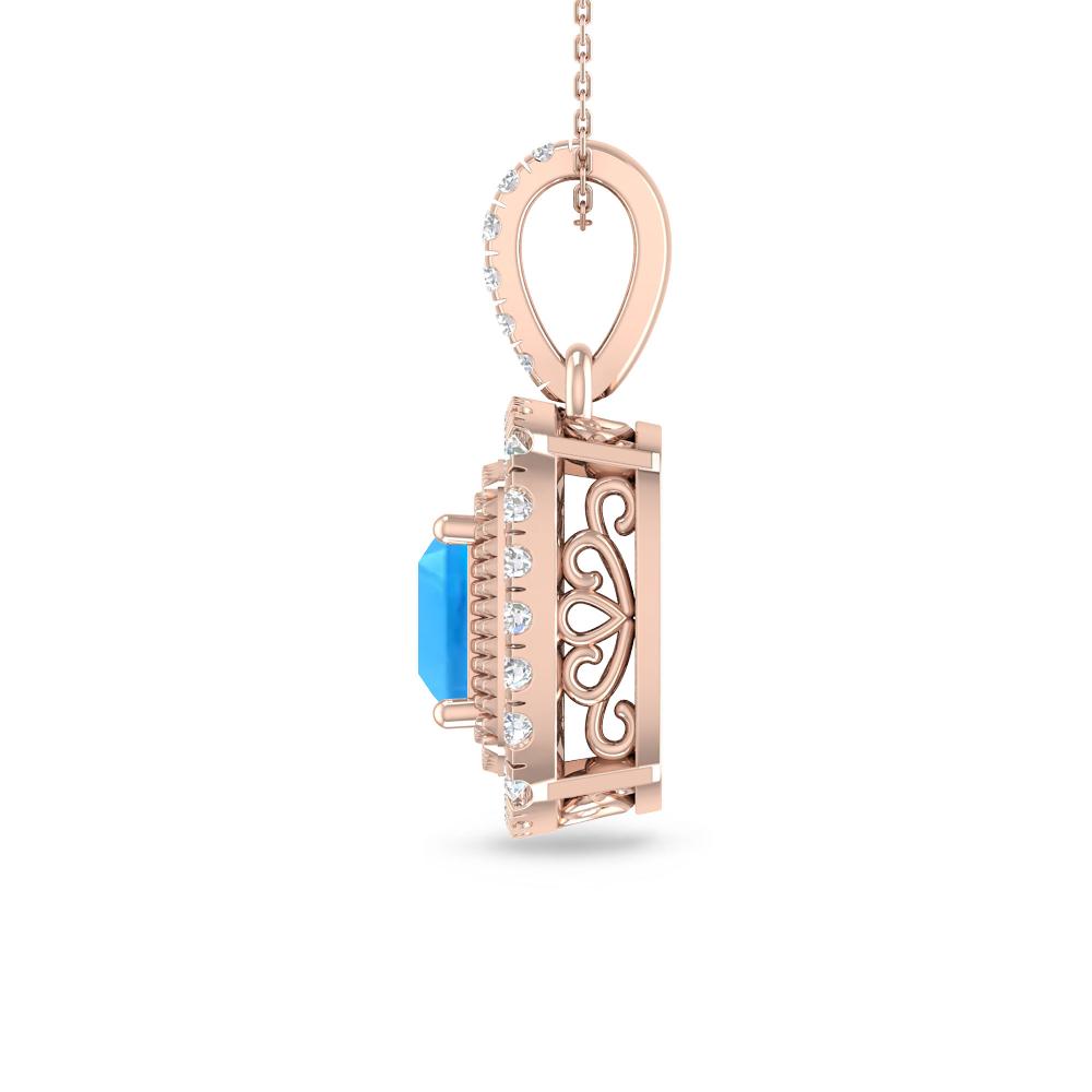Rose Gold - Blue Topaz