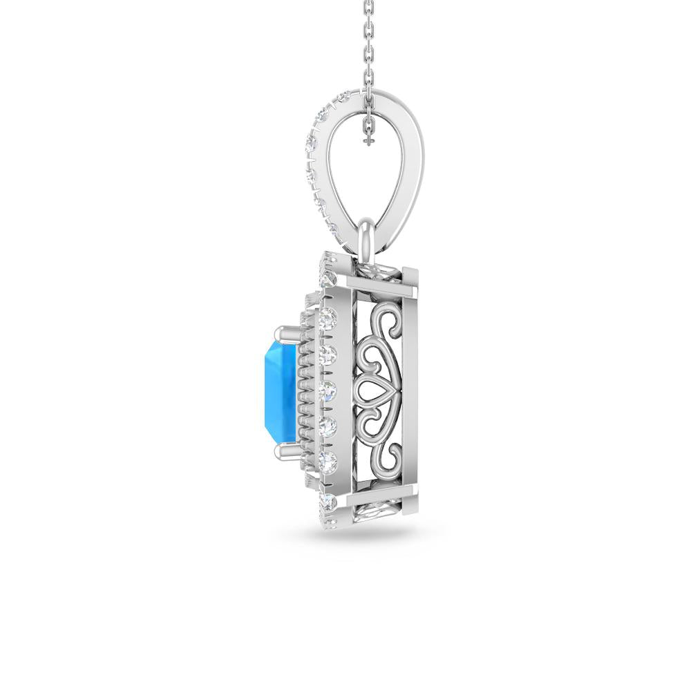 White Gold - Blue Topaz
