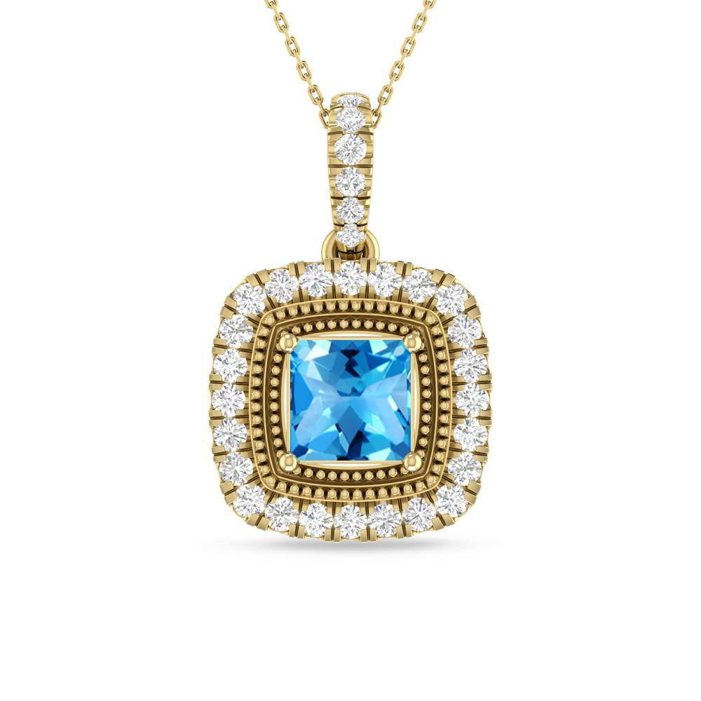 Yellow Gold - Blue Topaz