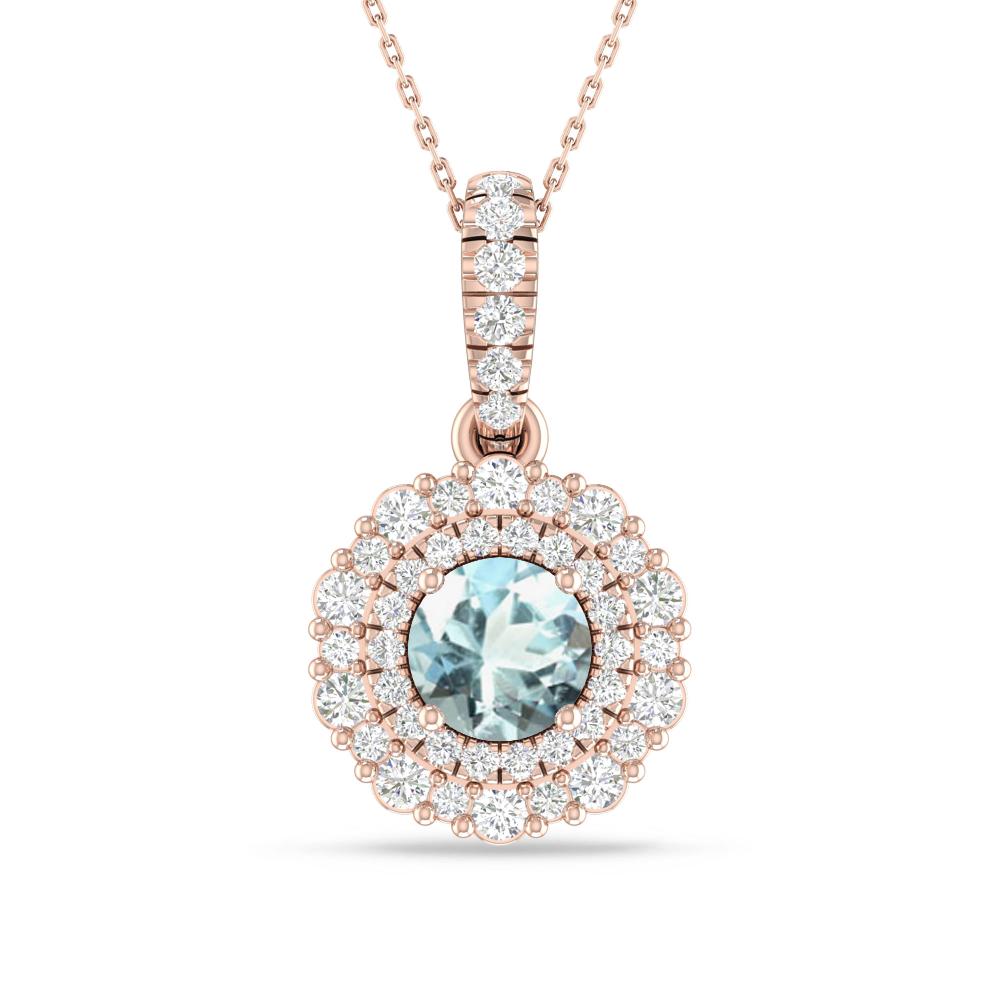 Rose Gold - Aquamarine
