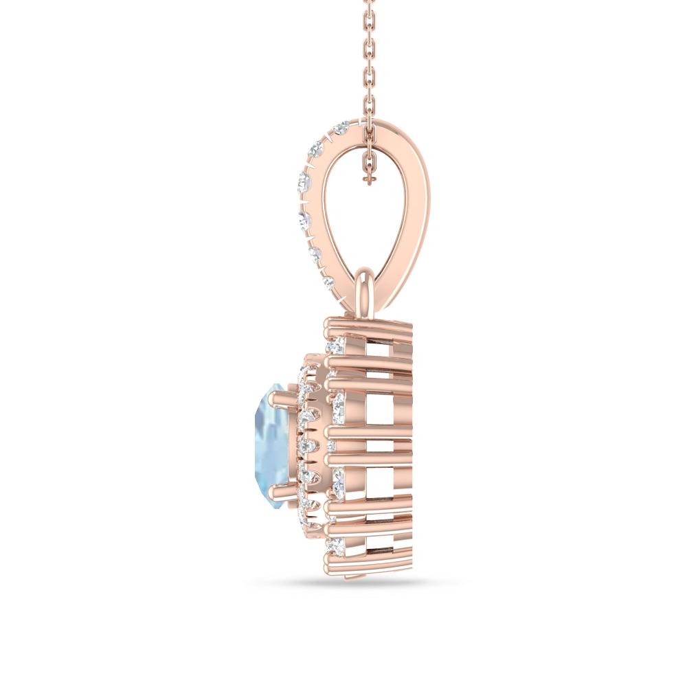 Rose Gold - Aquamarine