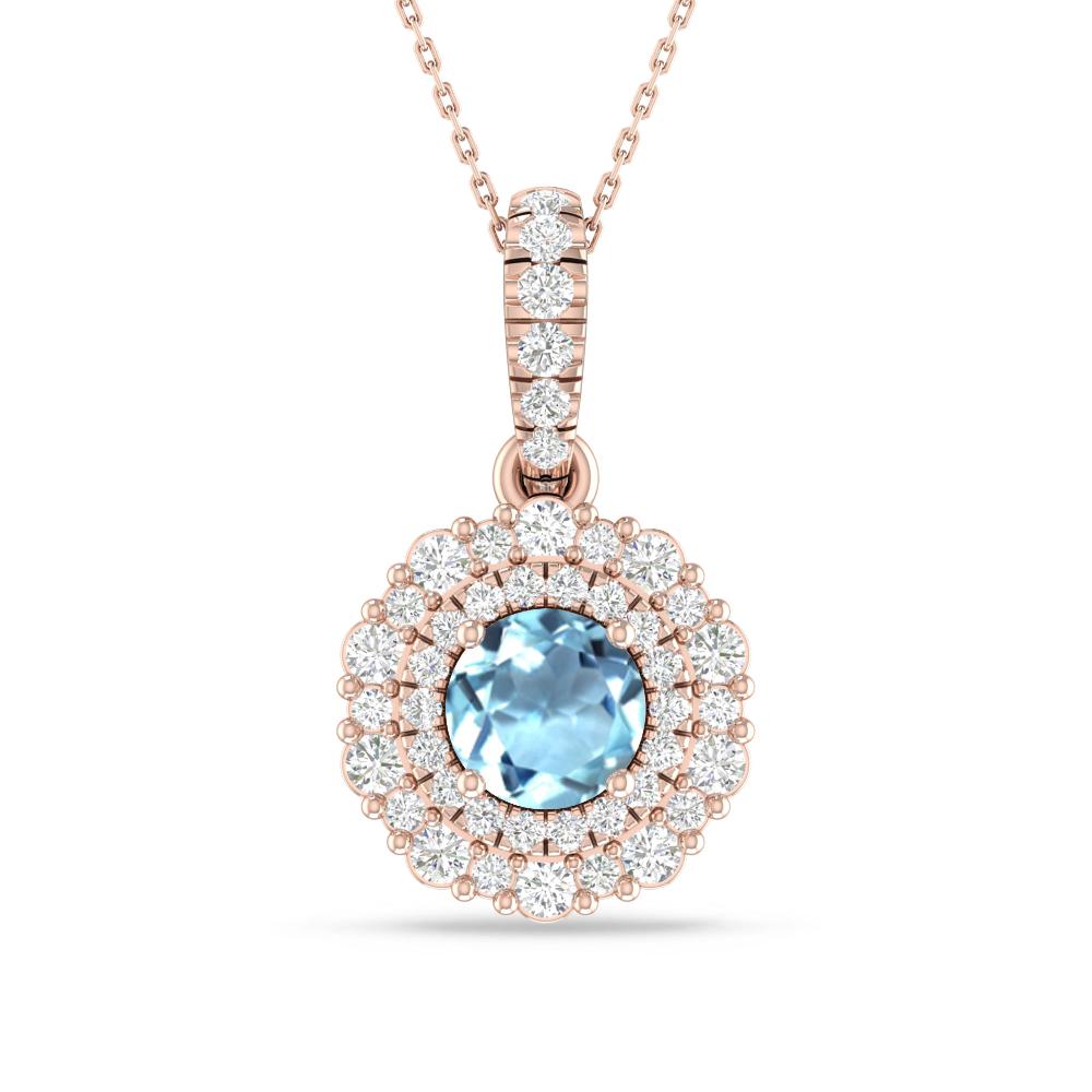 Rose Gold - Aquamarine