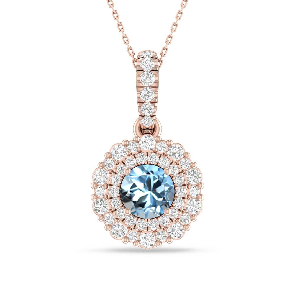 Rose Gold - Aquamarine