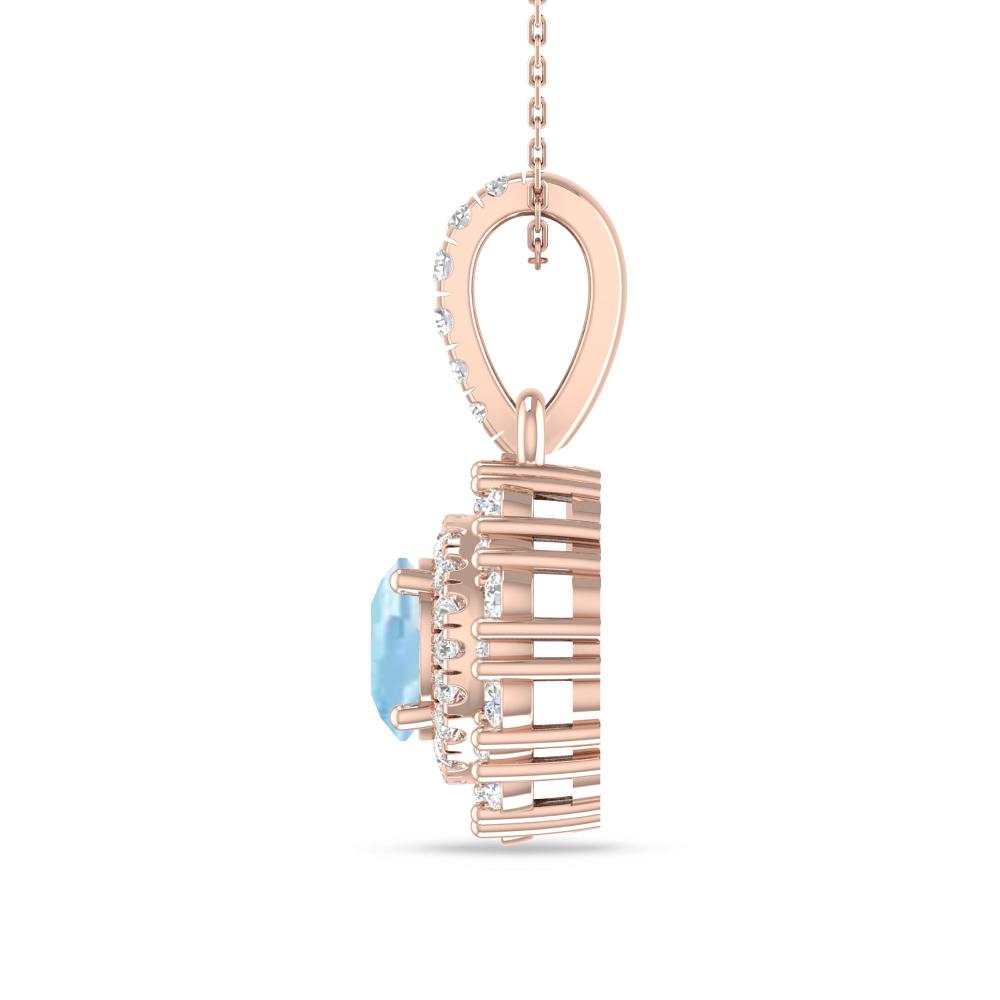 Rose Gold - Aquamarine