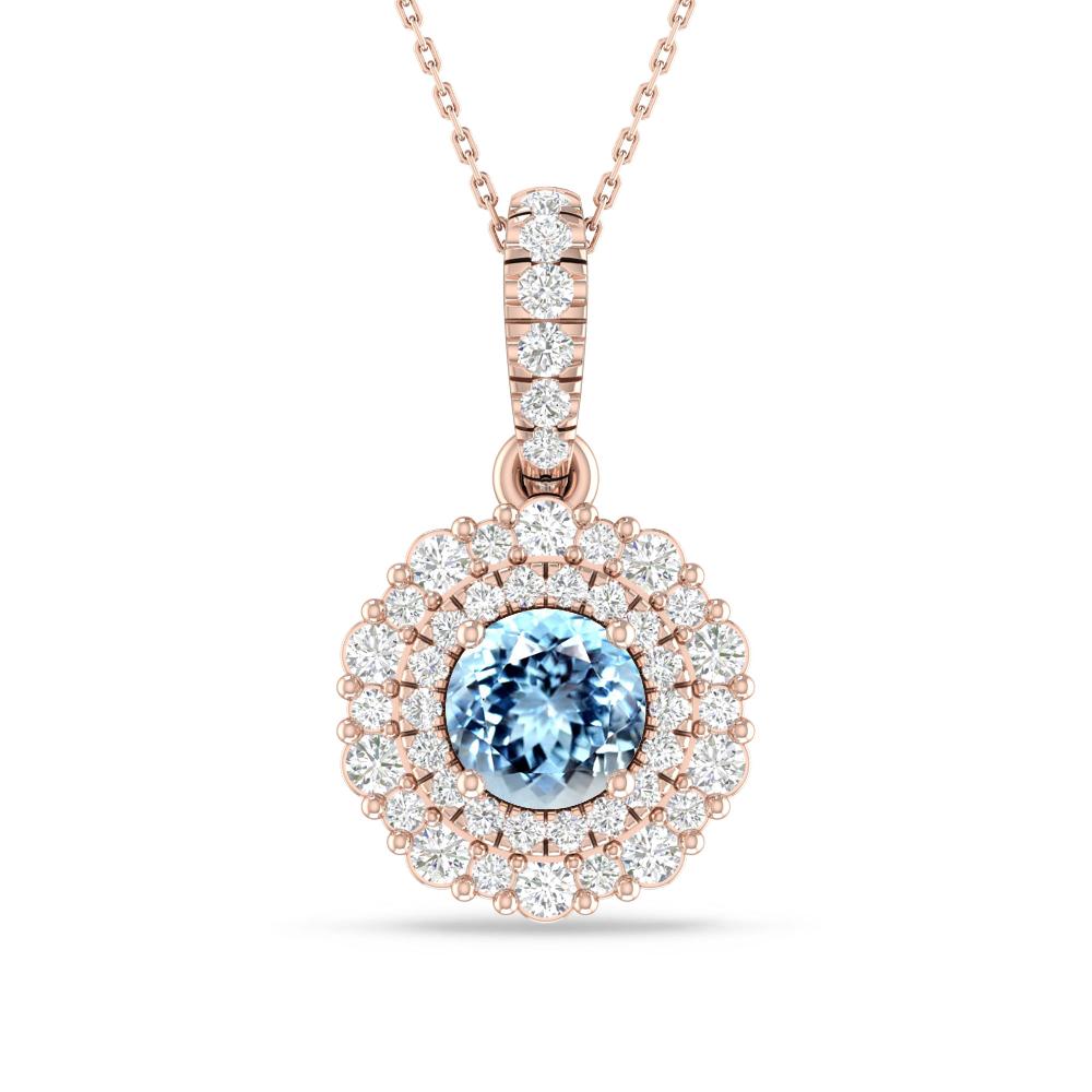 Rose Gold - Aquamarine