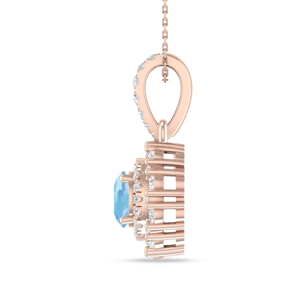 Rose Gold - Aquamarine