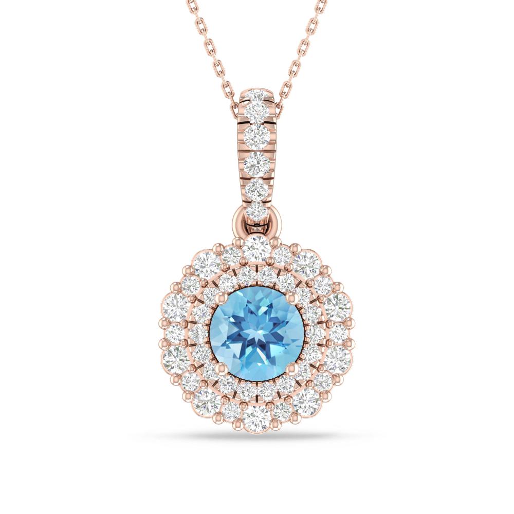 Rose Gold - Blue Topaz