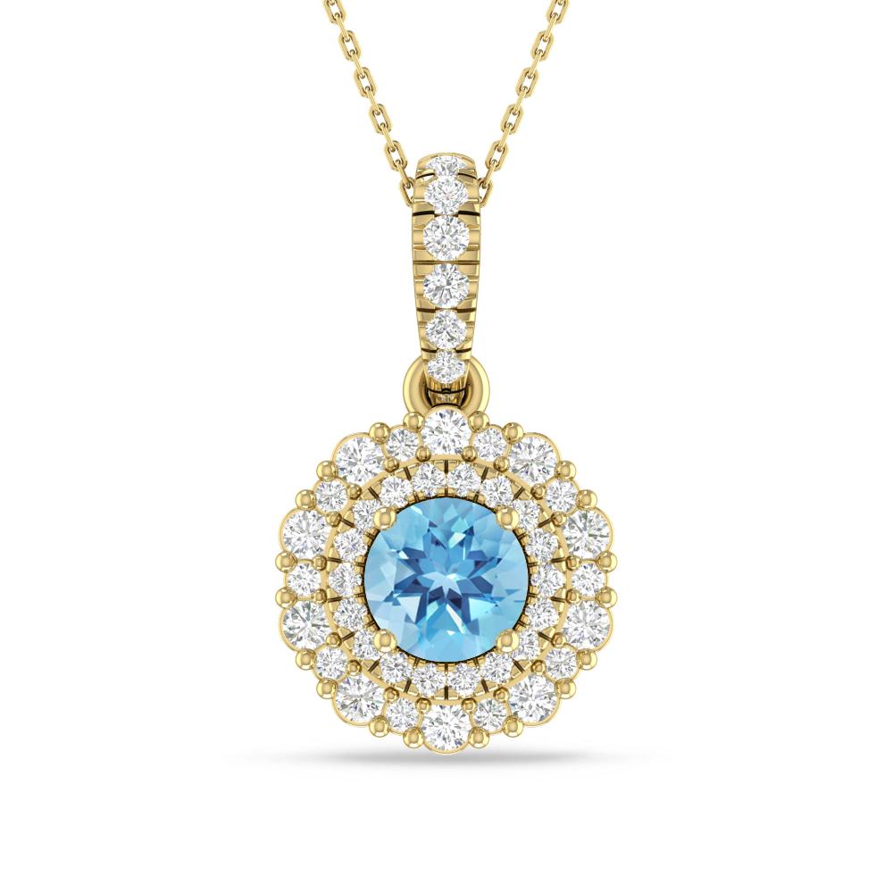 Yellow Gold - Blue Topaz