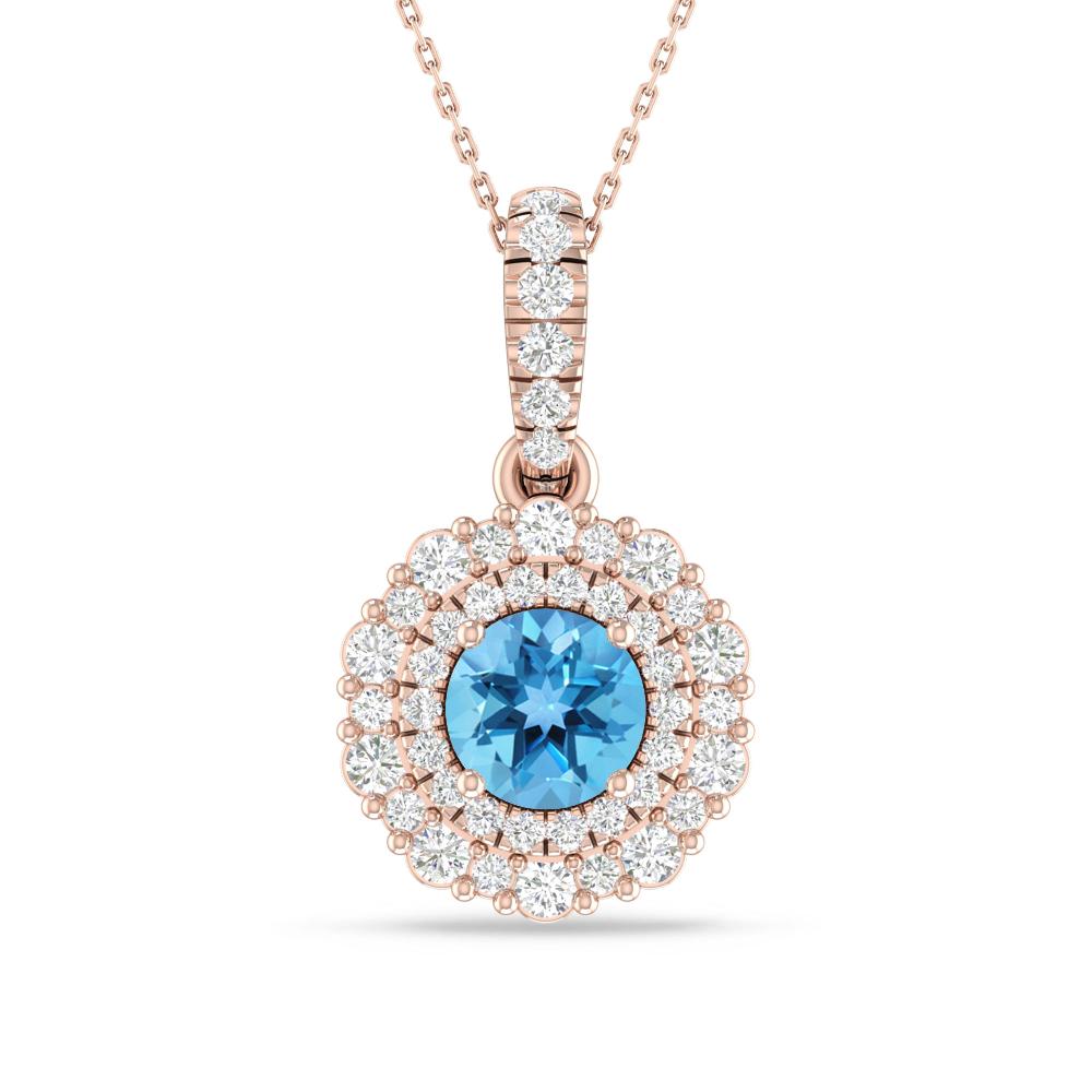 Rose Gold - Blue Topaz