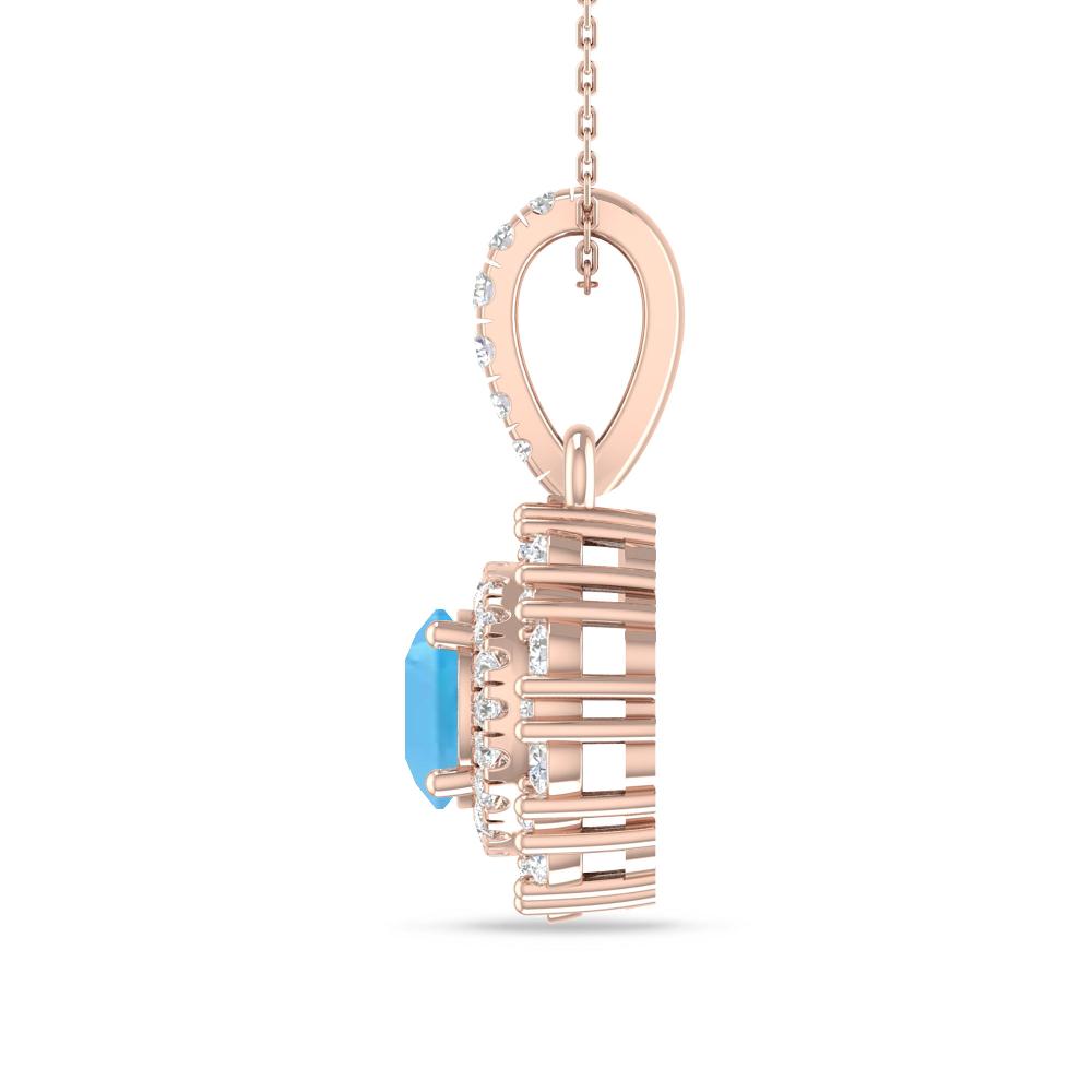 Rose Gold - Blue Topaz