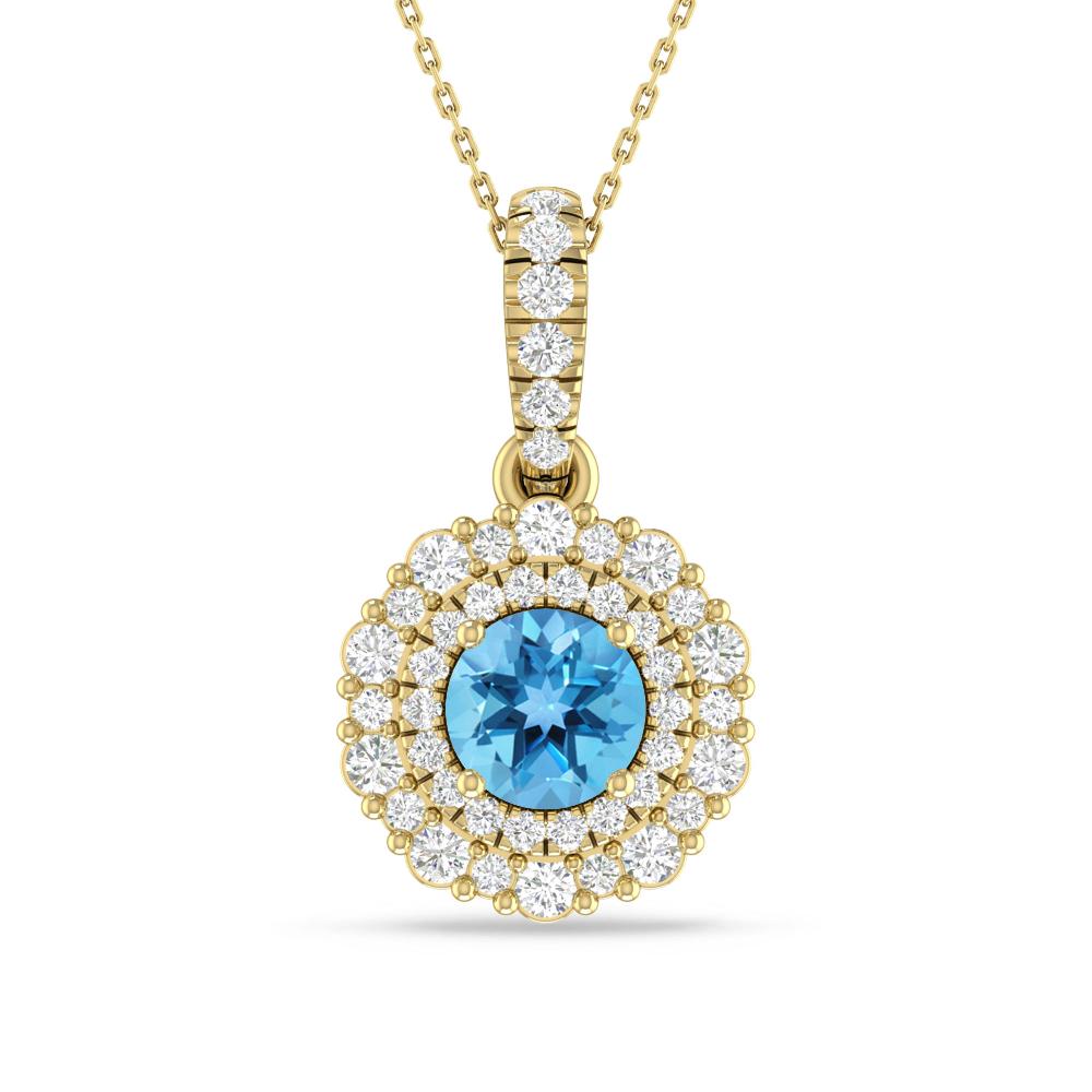 Yellow Gold - Blue Topaz