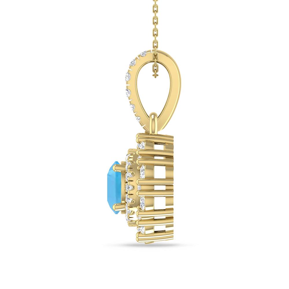 Yellow Gold - Blue Topaz