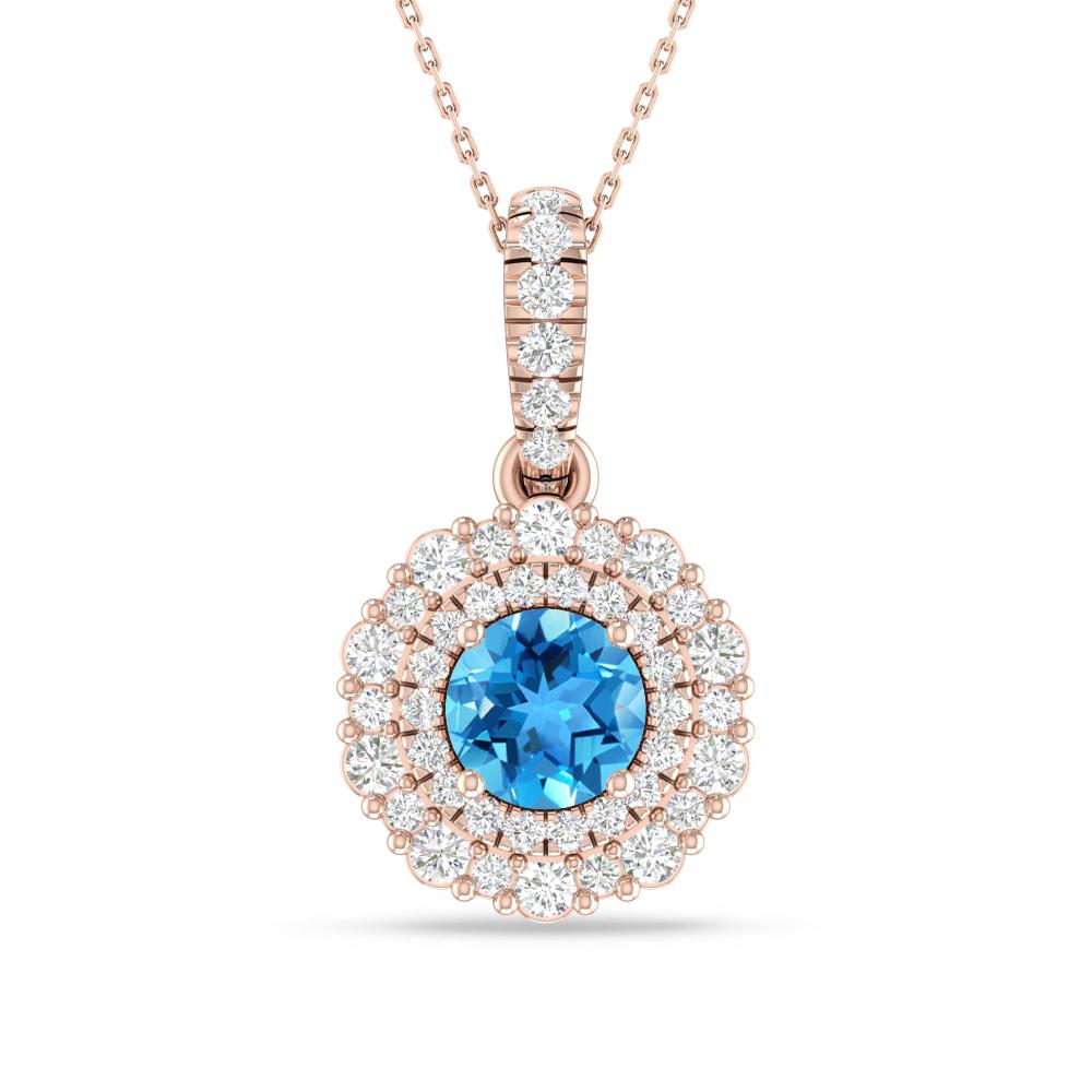 Rose Gold - Blue Topaz
