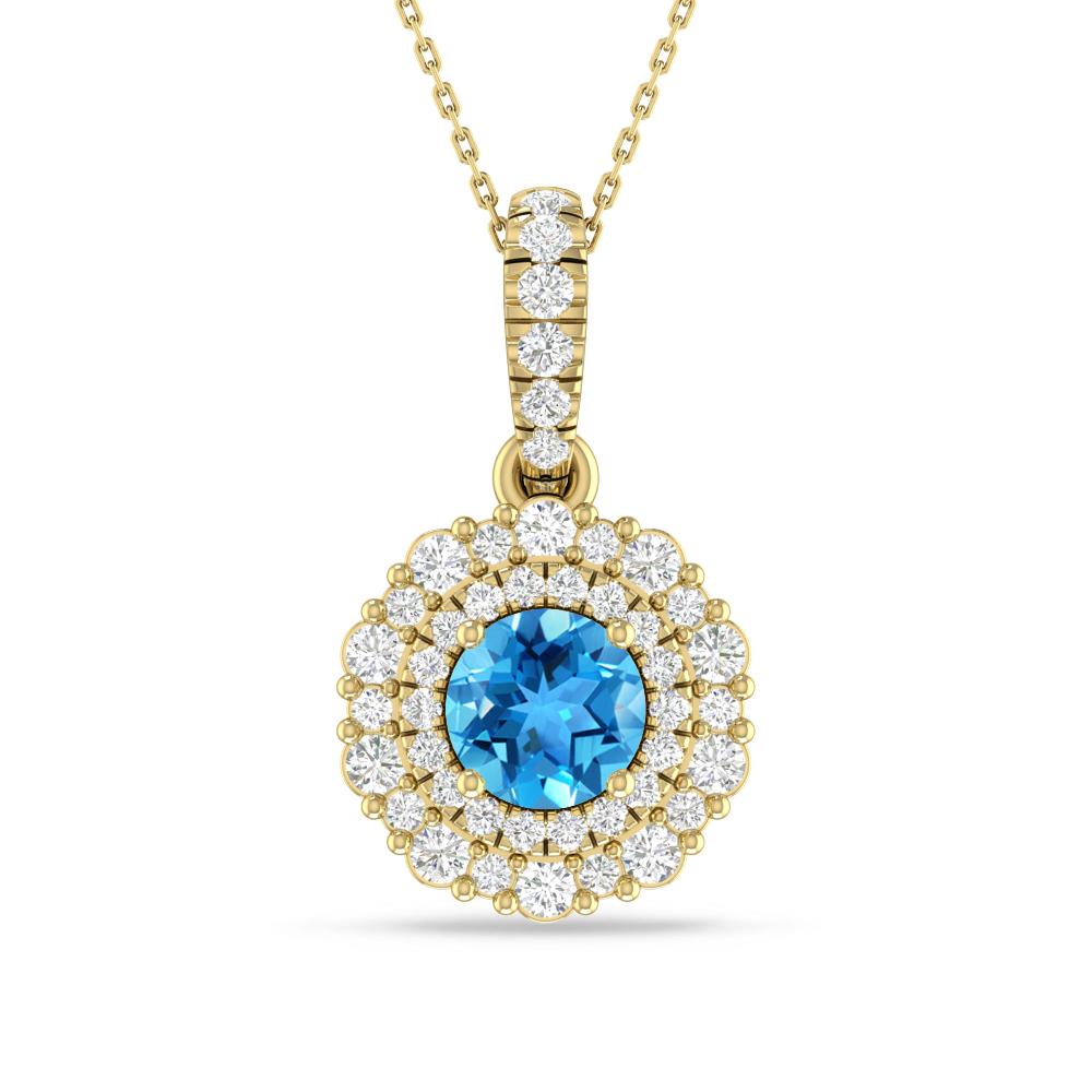 Yellow Gold - Blue Topaz