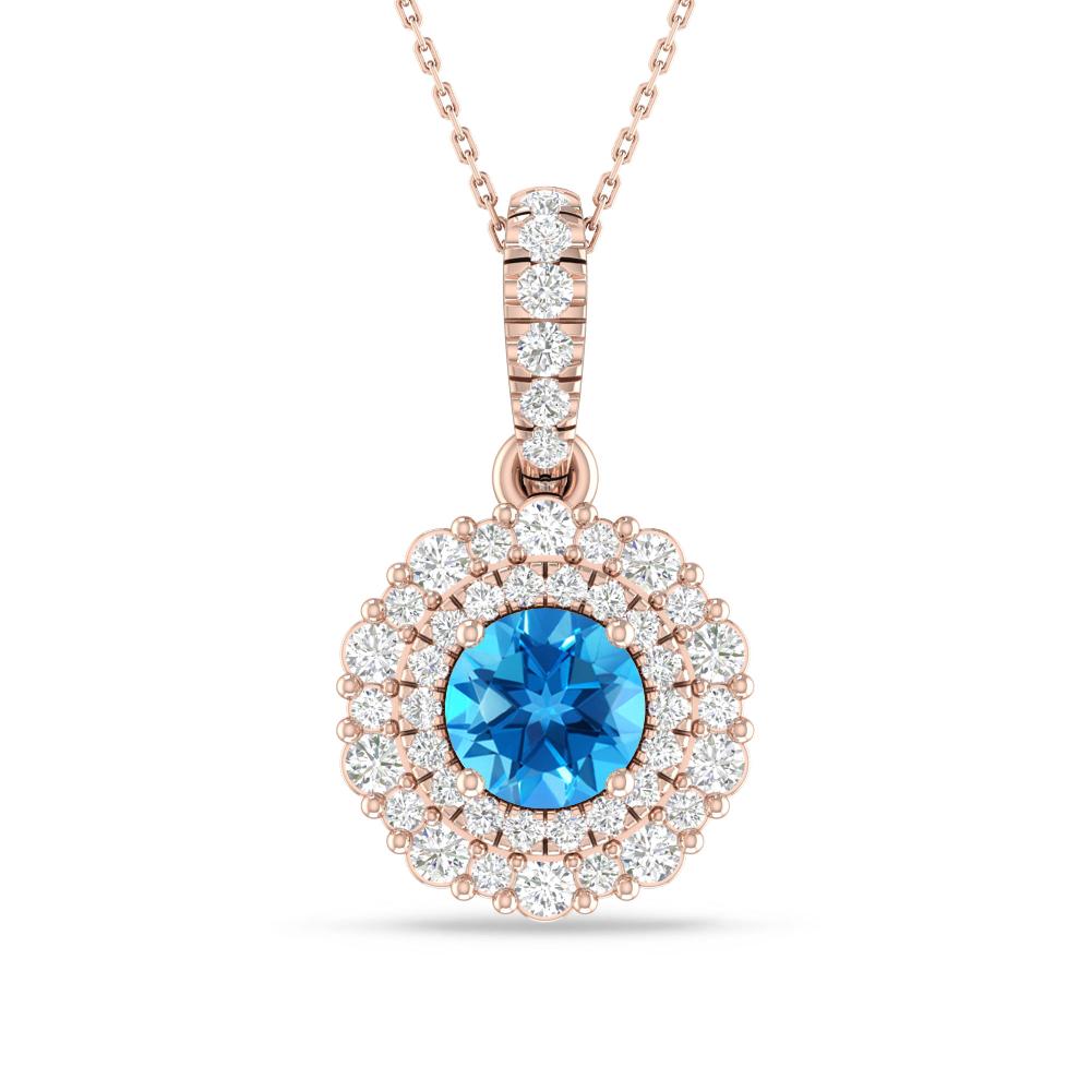 Rose Gold - Blue Topaz