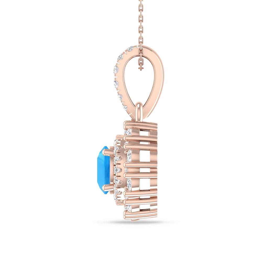 Rose Gold - Blue Topaz