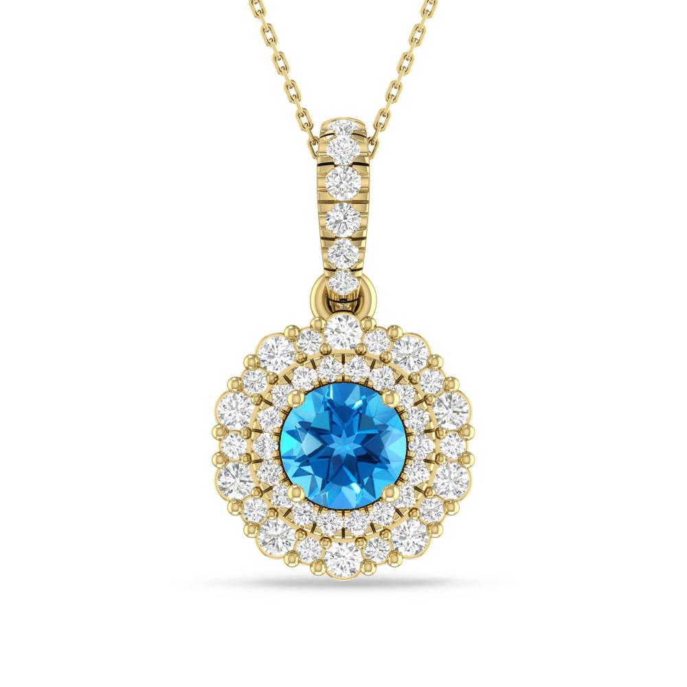 Yellow Gold - Blue Topaz
