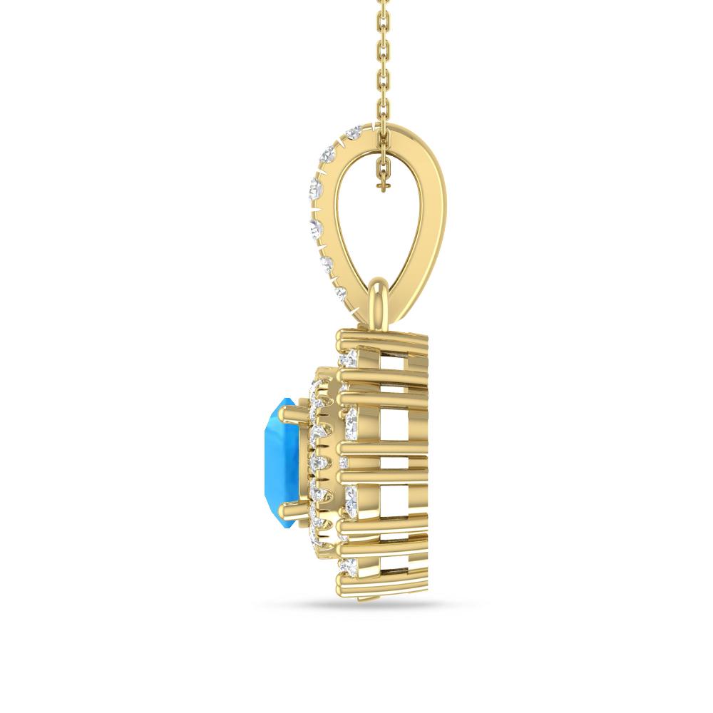 Yellow Gold - Blue Topaz
