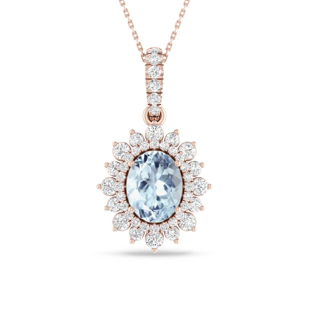 Rose Gold - Aquamarine