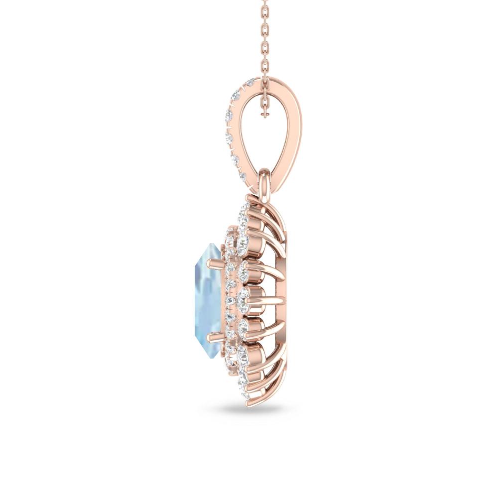 Rose Gold - Aquamarine