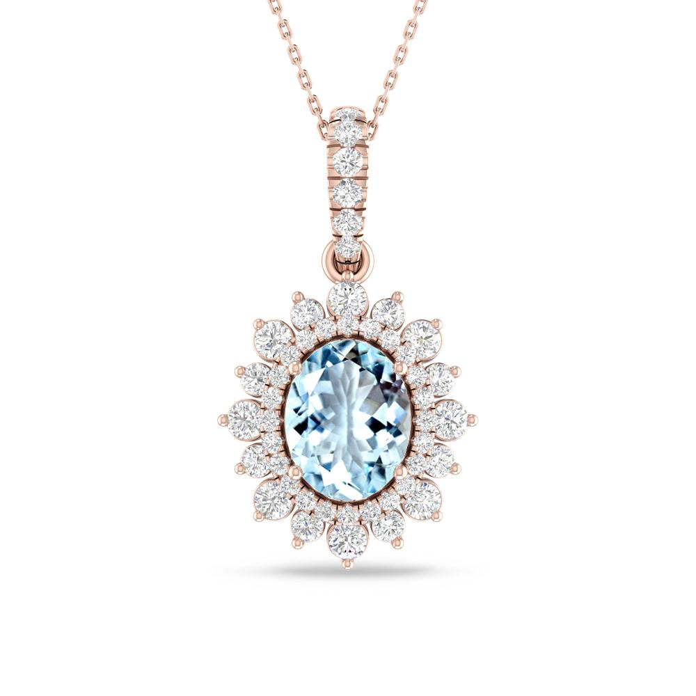 Rose Gold - Aquamarine