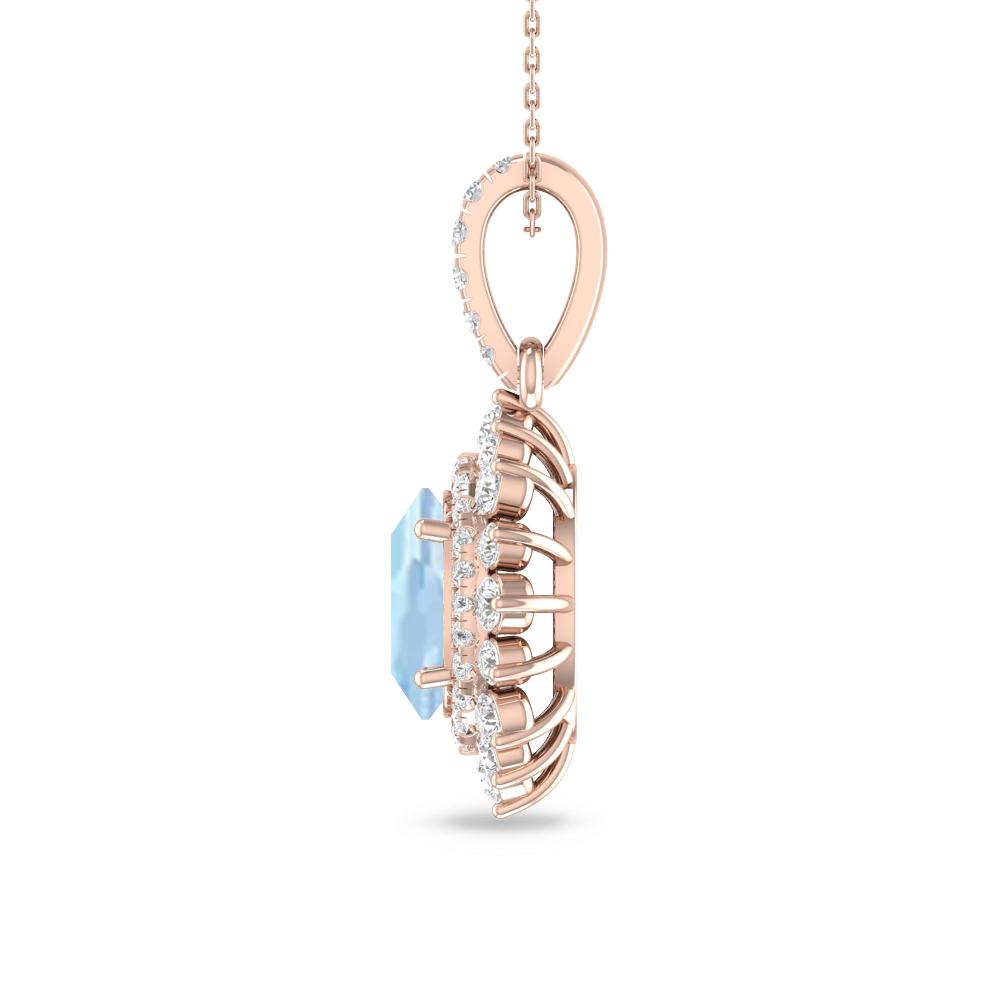 Rose Gold - Aquamarine