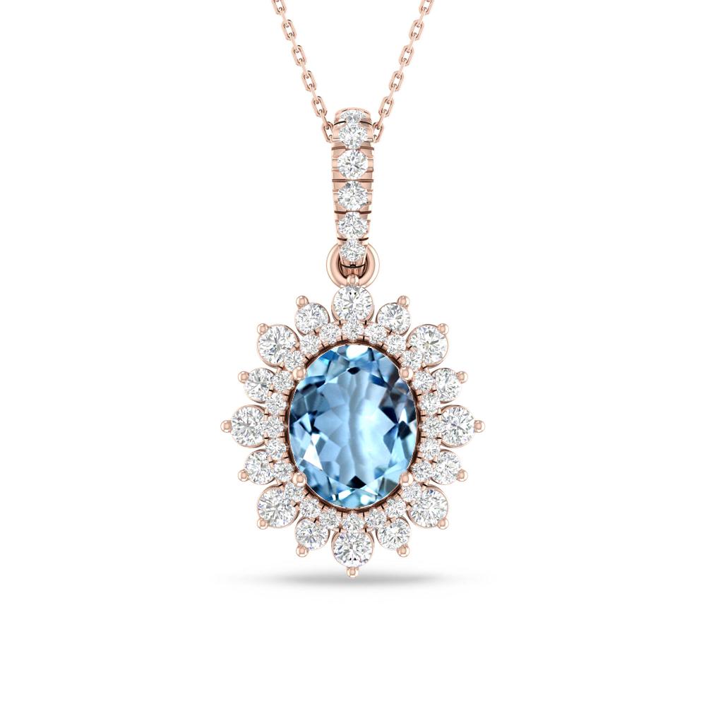 Rose Gold - Aquamarine