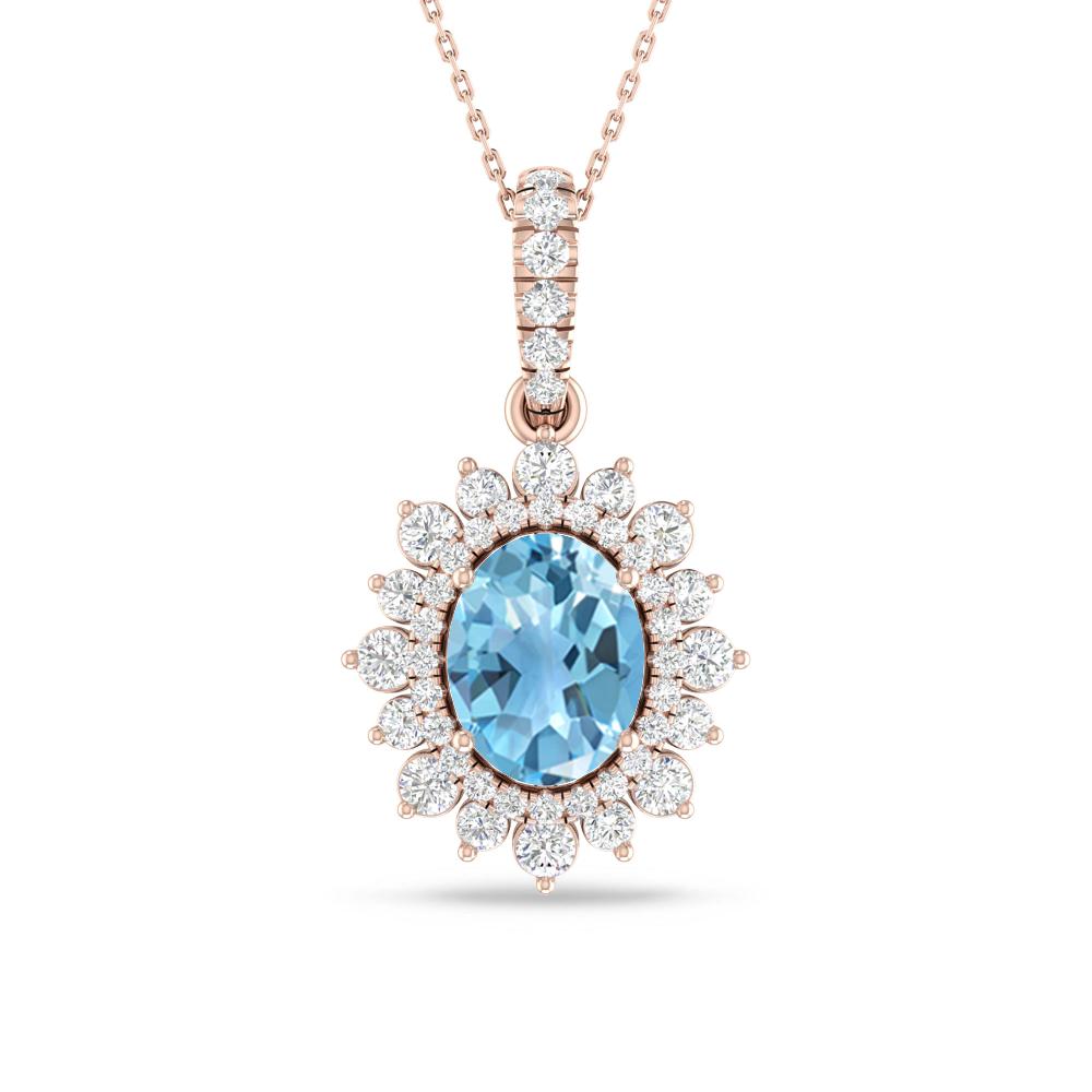 Rose Gold - Blue Topaz