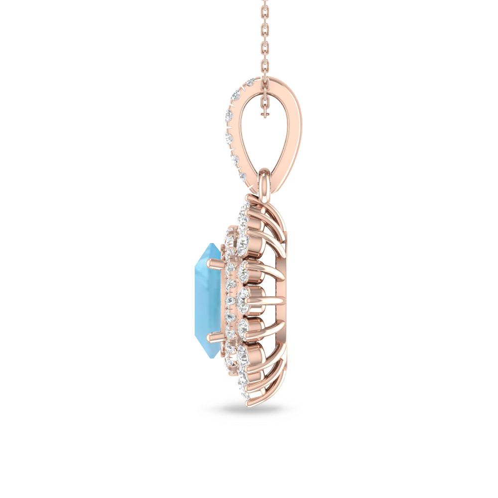 Rose Gold - Blue Topaz