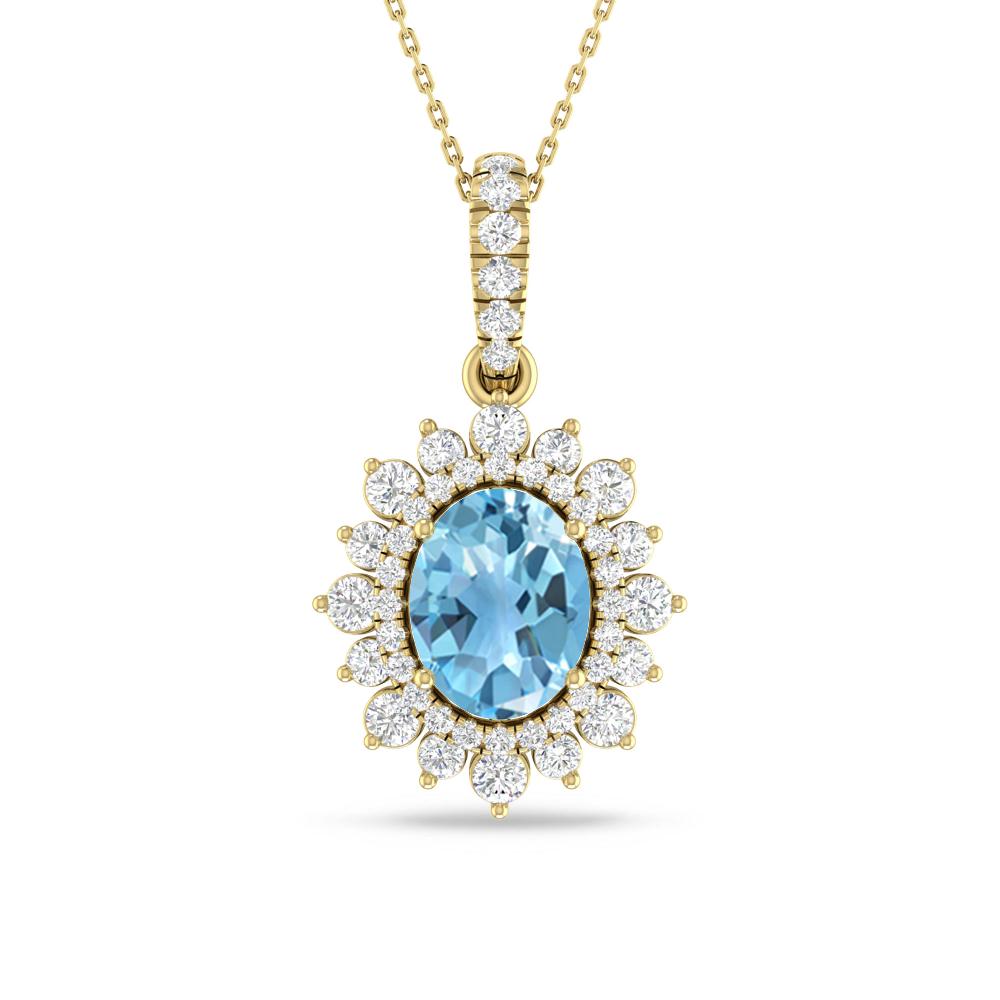 Yellow Gold - Blue Topaz