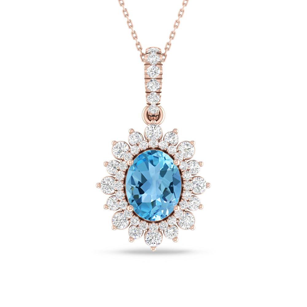 Rose Gold - Blue Topaz