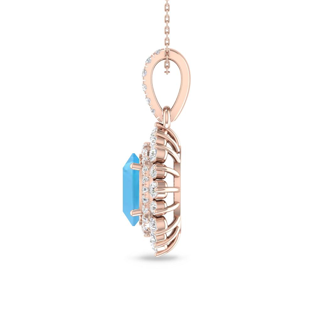 Rose Gold - Blue Topaz