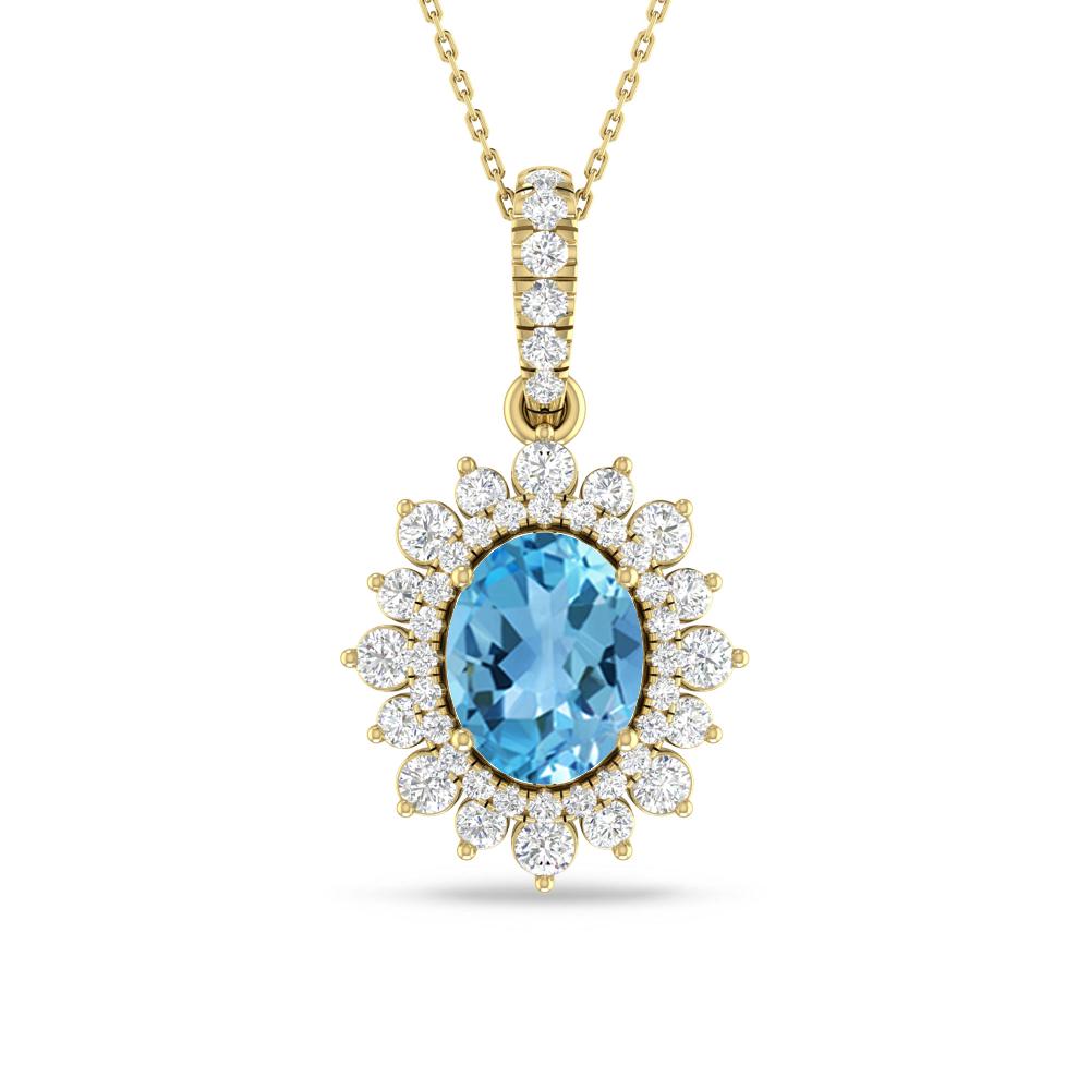 Yellow Gold - Blue Topaz