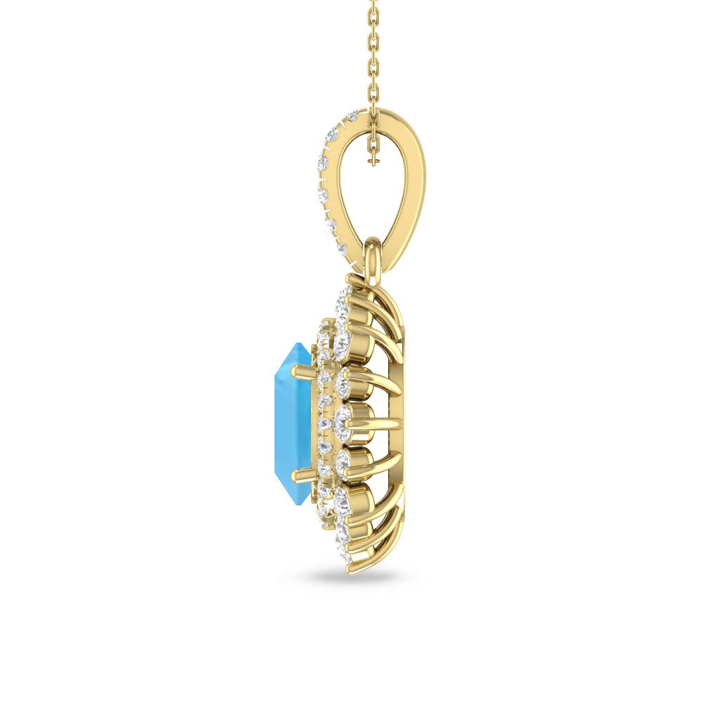 Yellow Gold - Blue Topaz