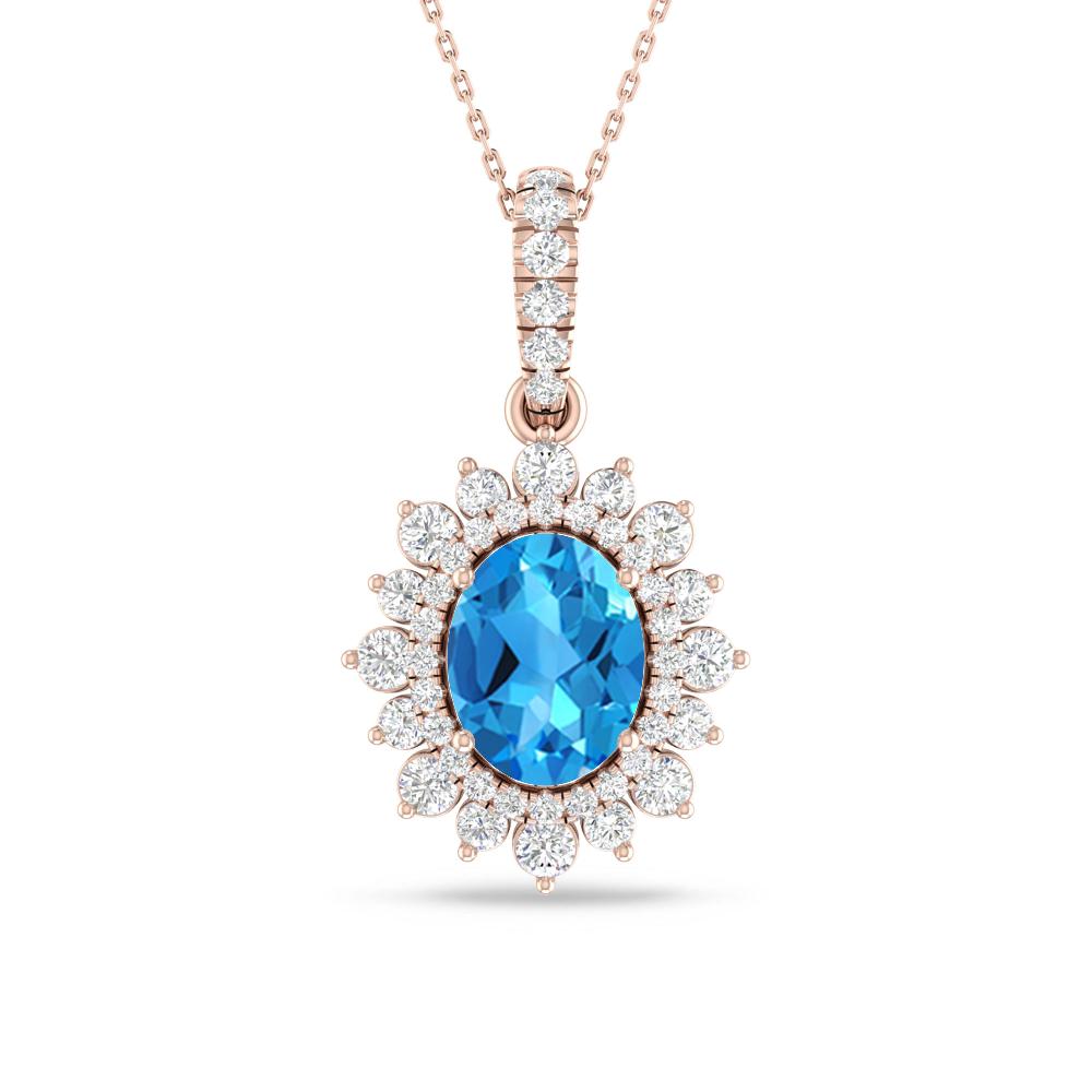 Rose Gold - Blue Topaz