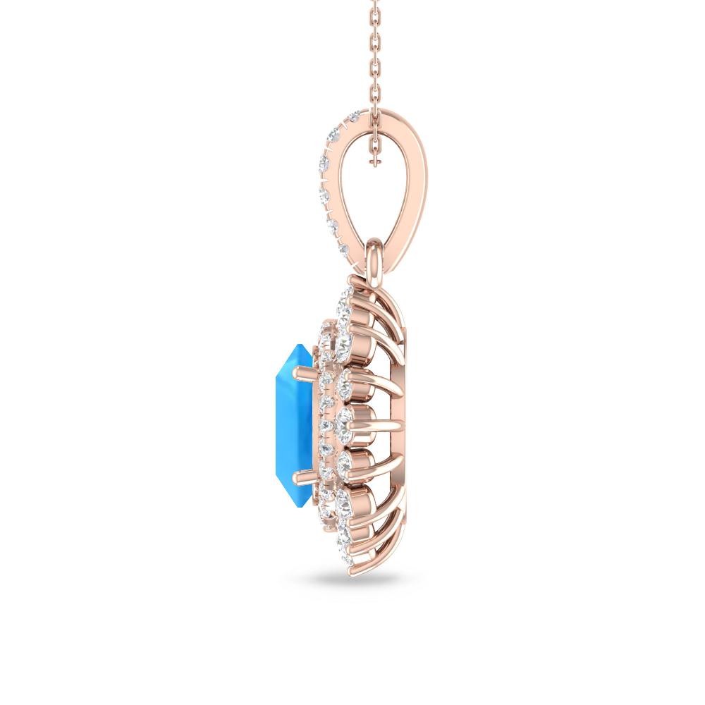 Rose Gold - Blue Topaz