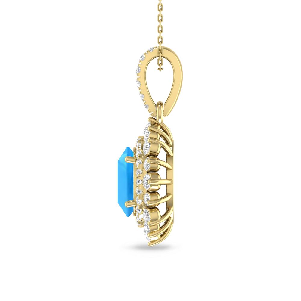 Yellow Gold - Blue Topaz