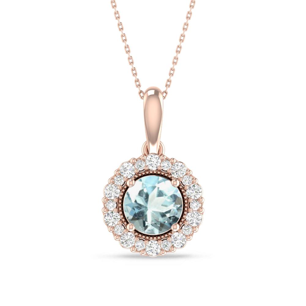Rose Gold - Aquamarine