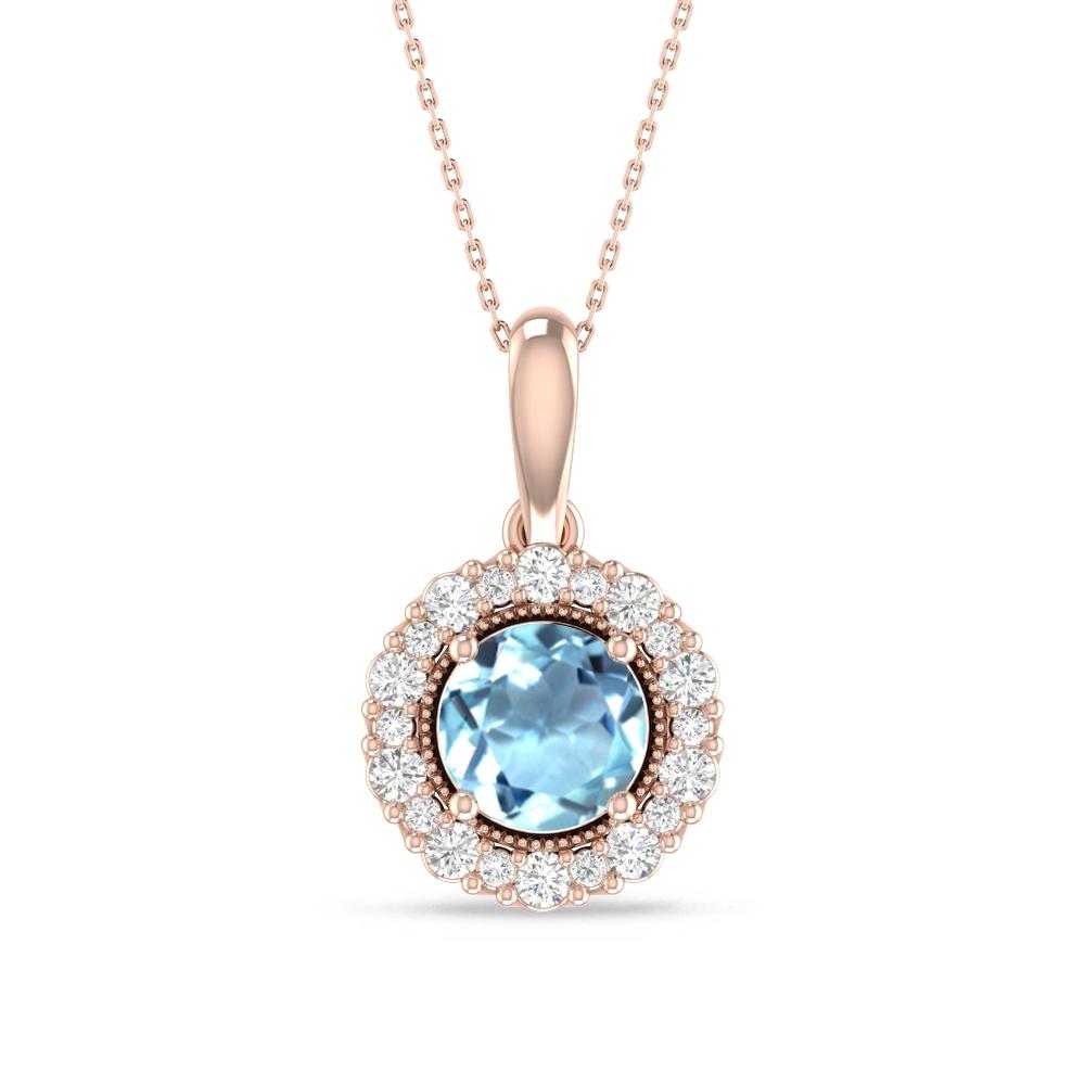 Rose Gold - Aquamarine
