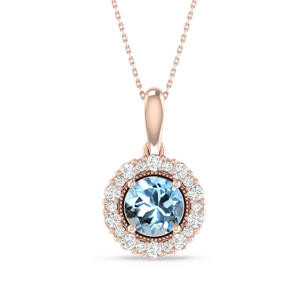 Rose Gold - Aquamarine