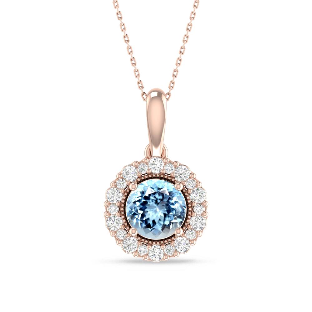 Rose Gold - Aquamarine