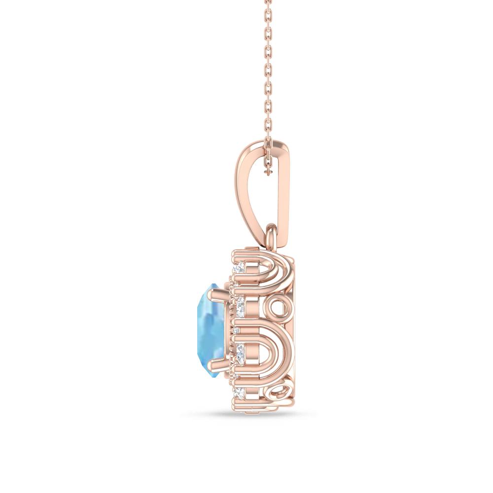 Rose Gold - Aquamarine