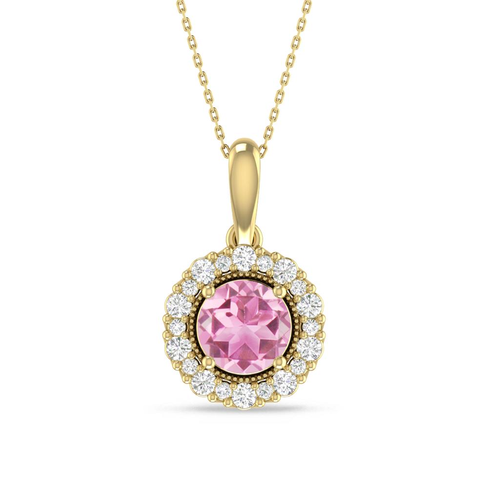 Yellow Gold - Pink Tourmaline