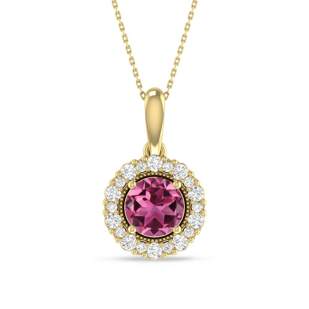 Yellow Gold - Pink Tourmaline