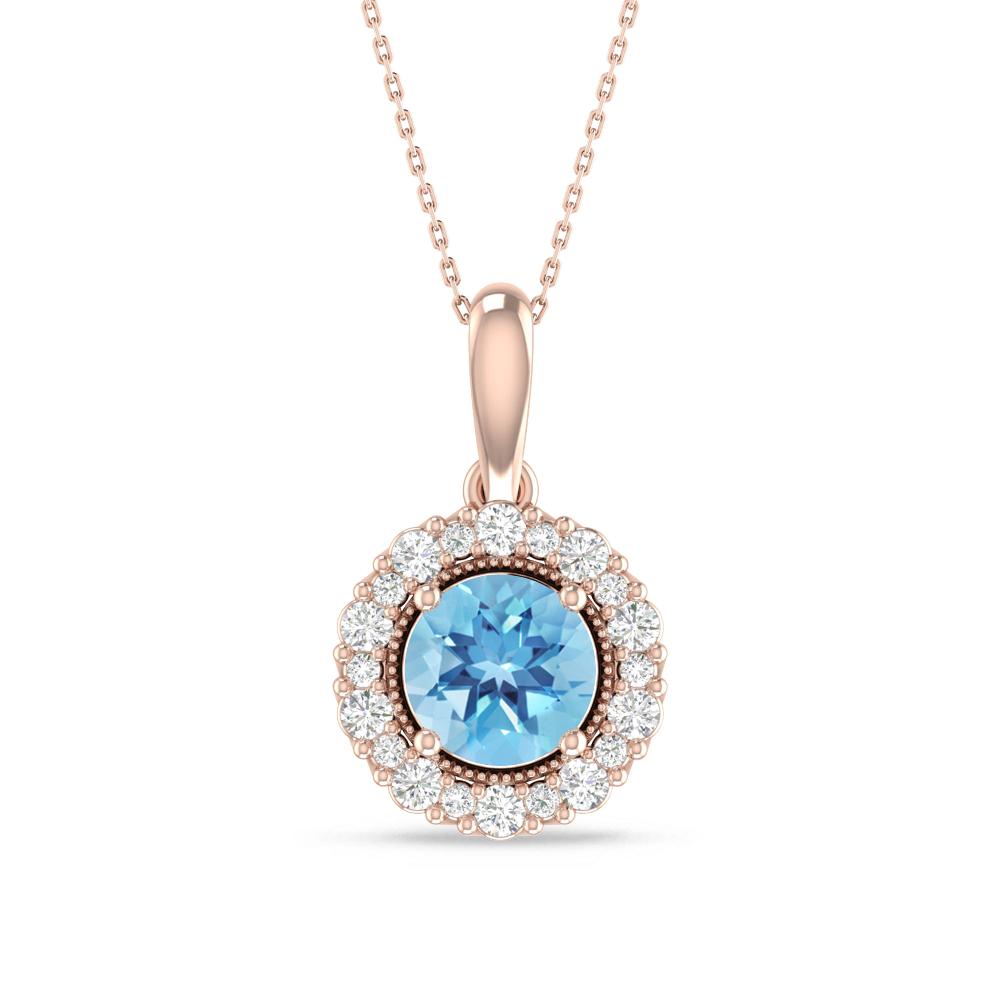 Rose Gold - Blue Topaz