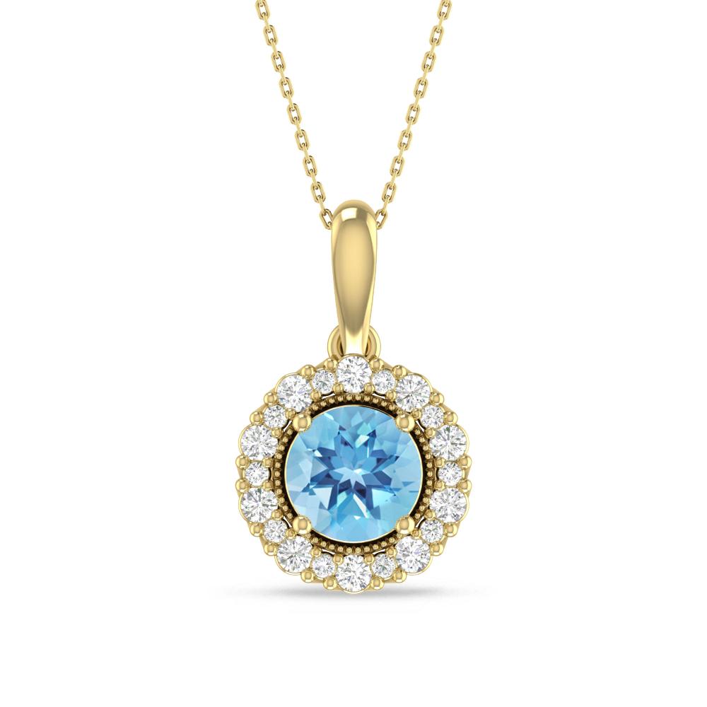 Yellow Gold - Blue Topaz