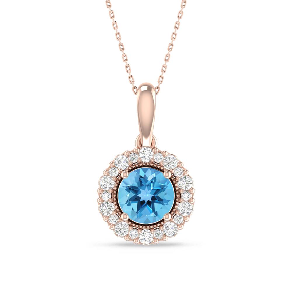 Rose Gold - Blue Topaz